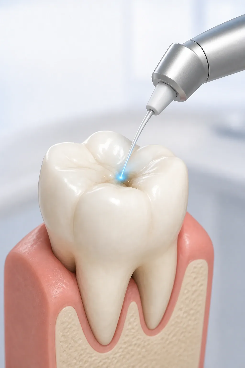 3d illustration of a procedue using denal laser to treat dental caries nm 1371