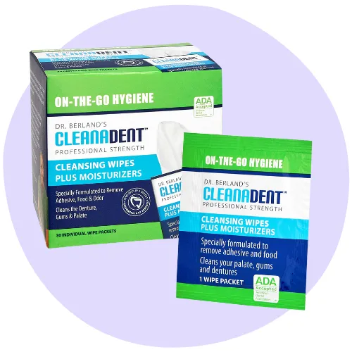 Cleanadent Cleansing Wipes with bg