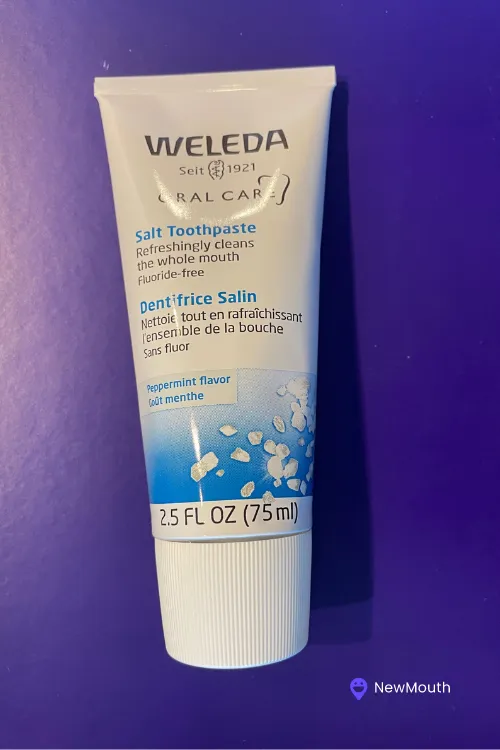 Weleda toothpaste front with logo