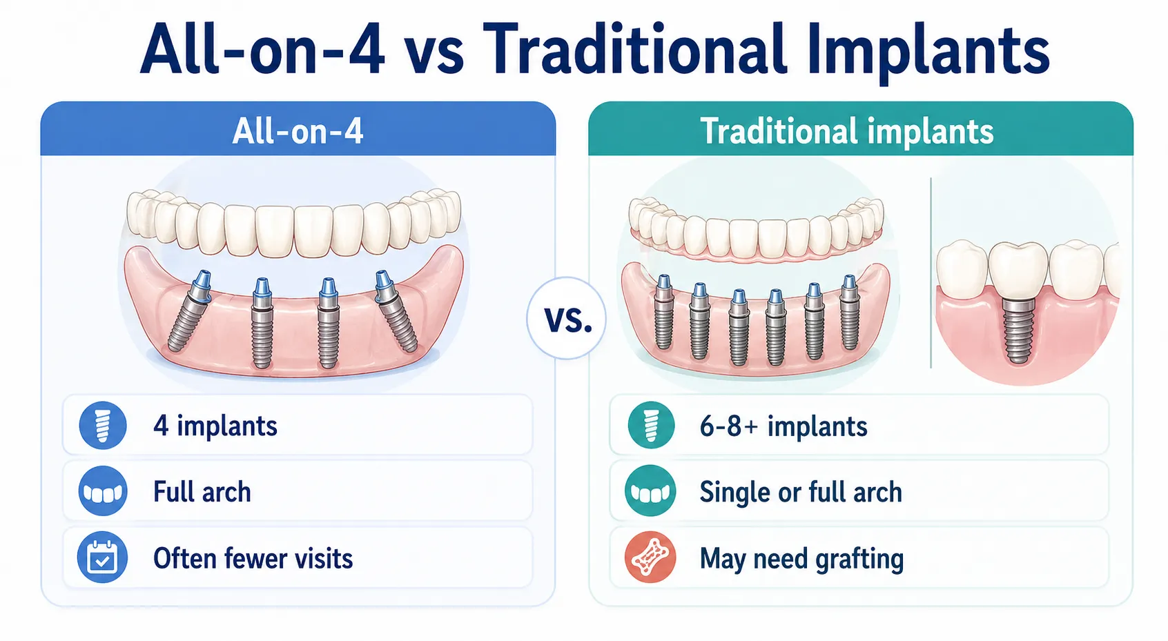 All on 4 vs traditional implants comparison v1