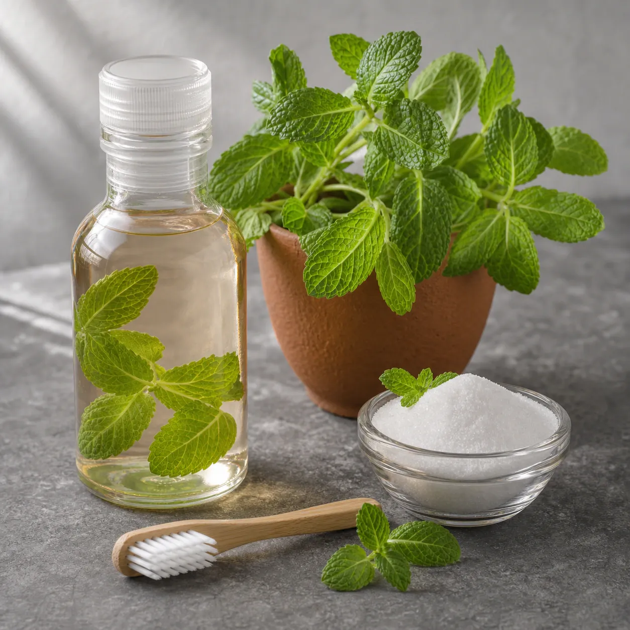 Alternative natural mouthwash bottle with toothpaste xylitol nm 0604