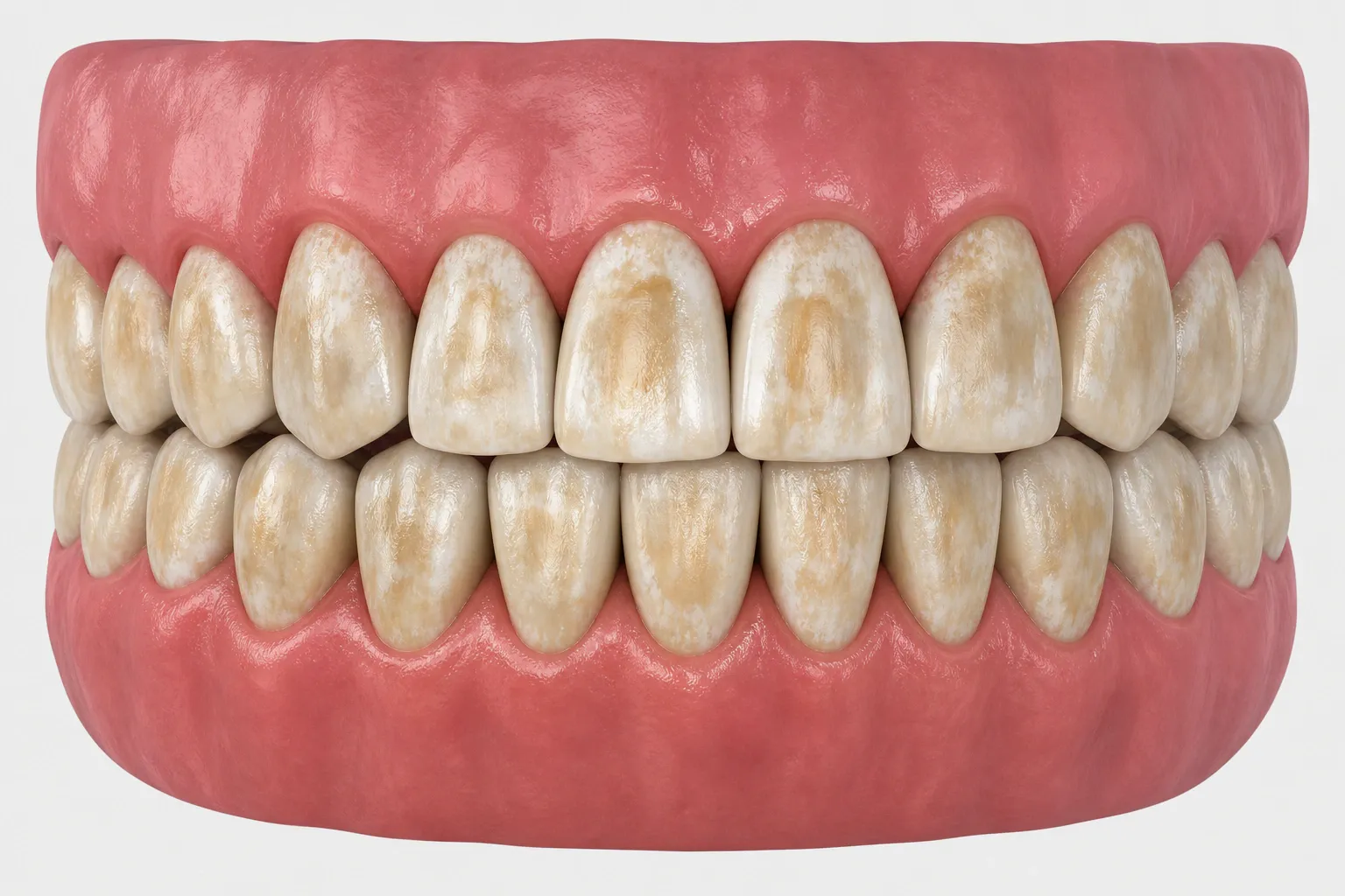 Brown stain on teeth 3d render nm 1110