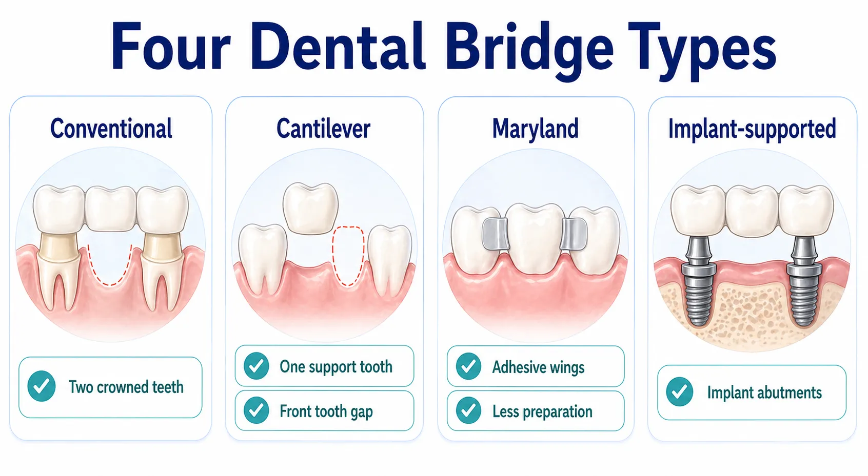 Dental bridge types comparison v1