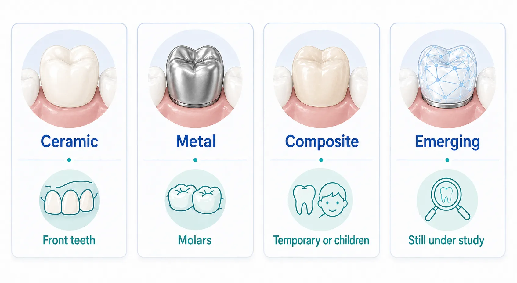 Dental crown types board v1