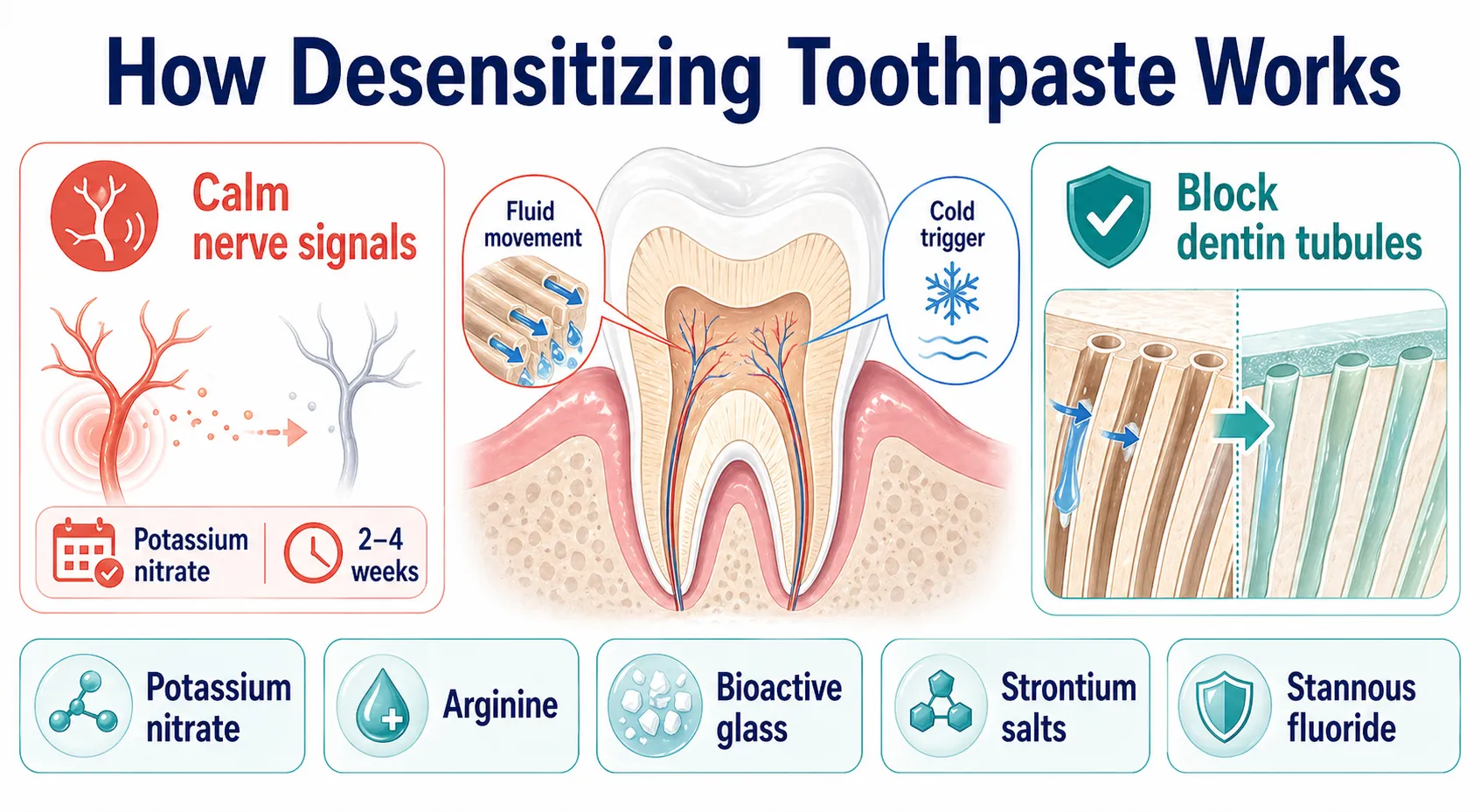 Desensitizing toothpaste mechanism v1