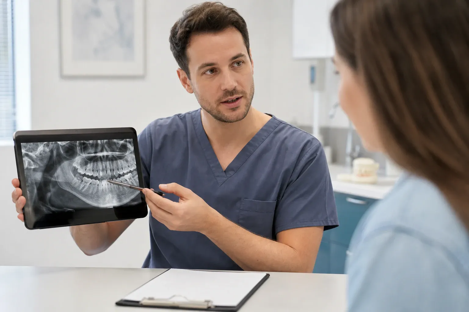 Doctor holding xray of jaw nm 0741