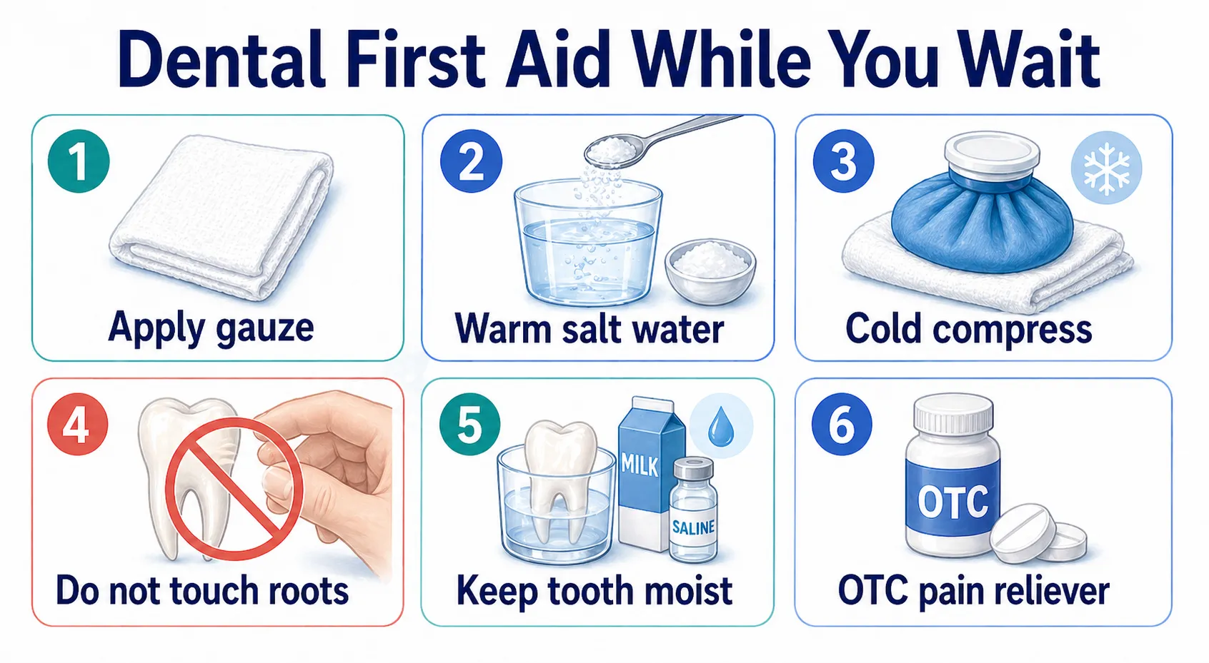 Emergency dental first aid board v1