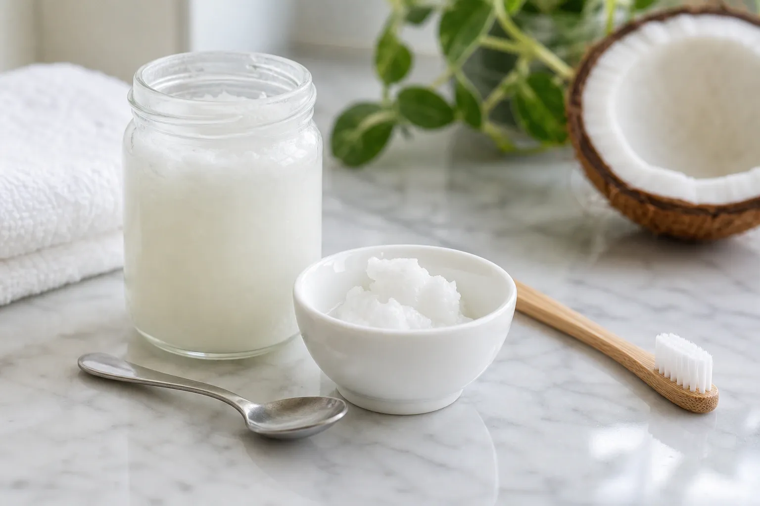 Jar and bowl of coconut oil nm 0063