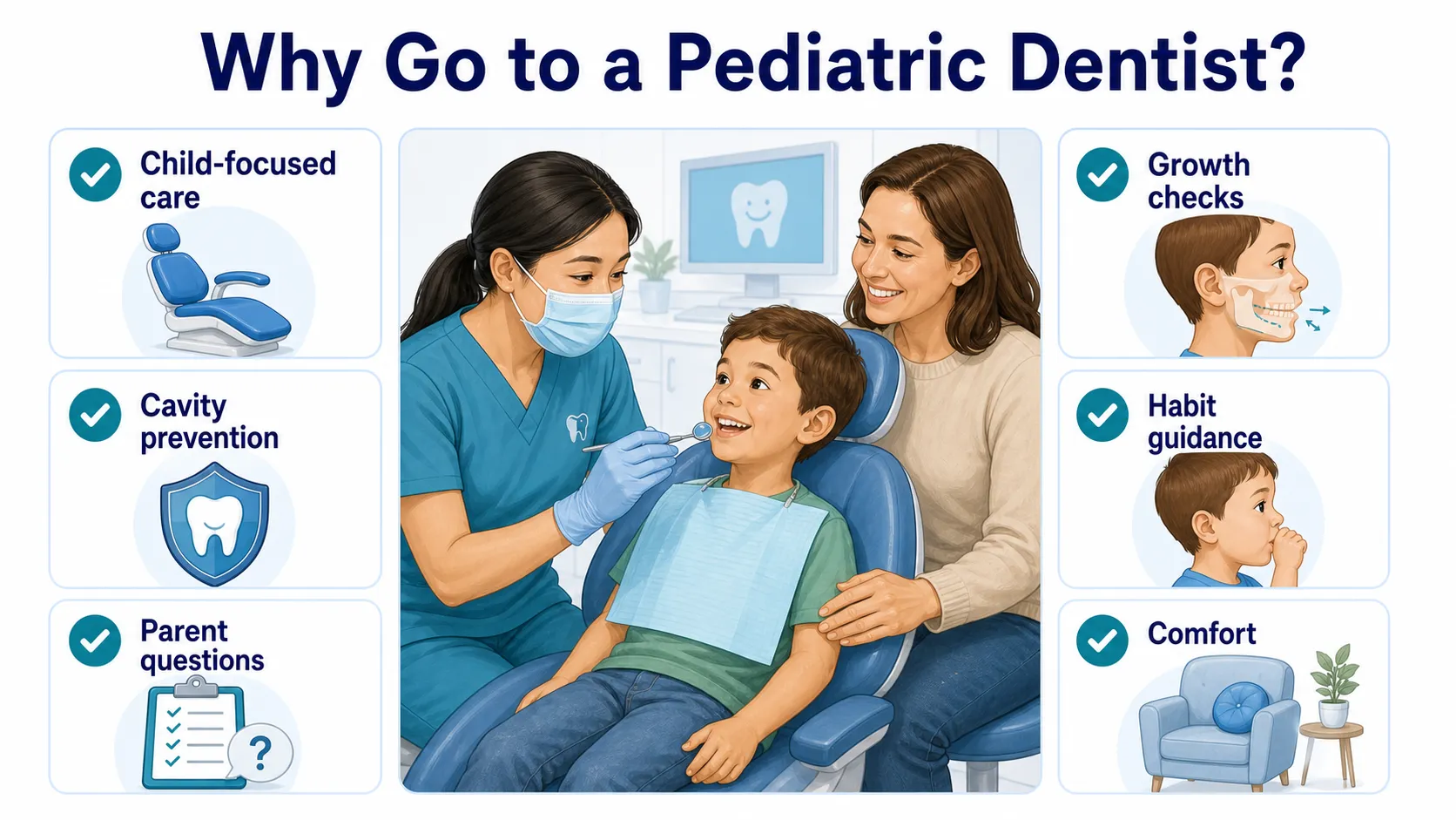 Why Go to a Pediatric Dentist? pediatric visit checklist