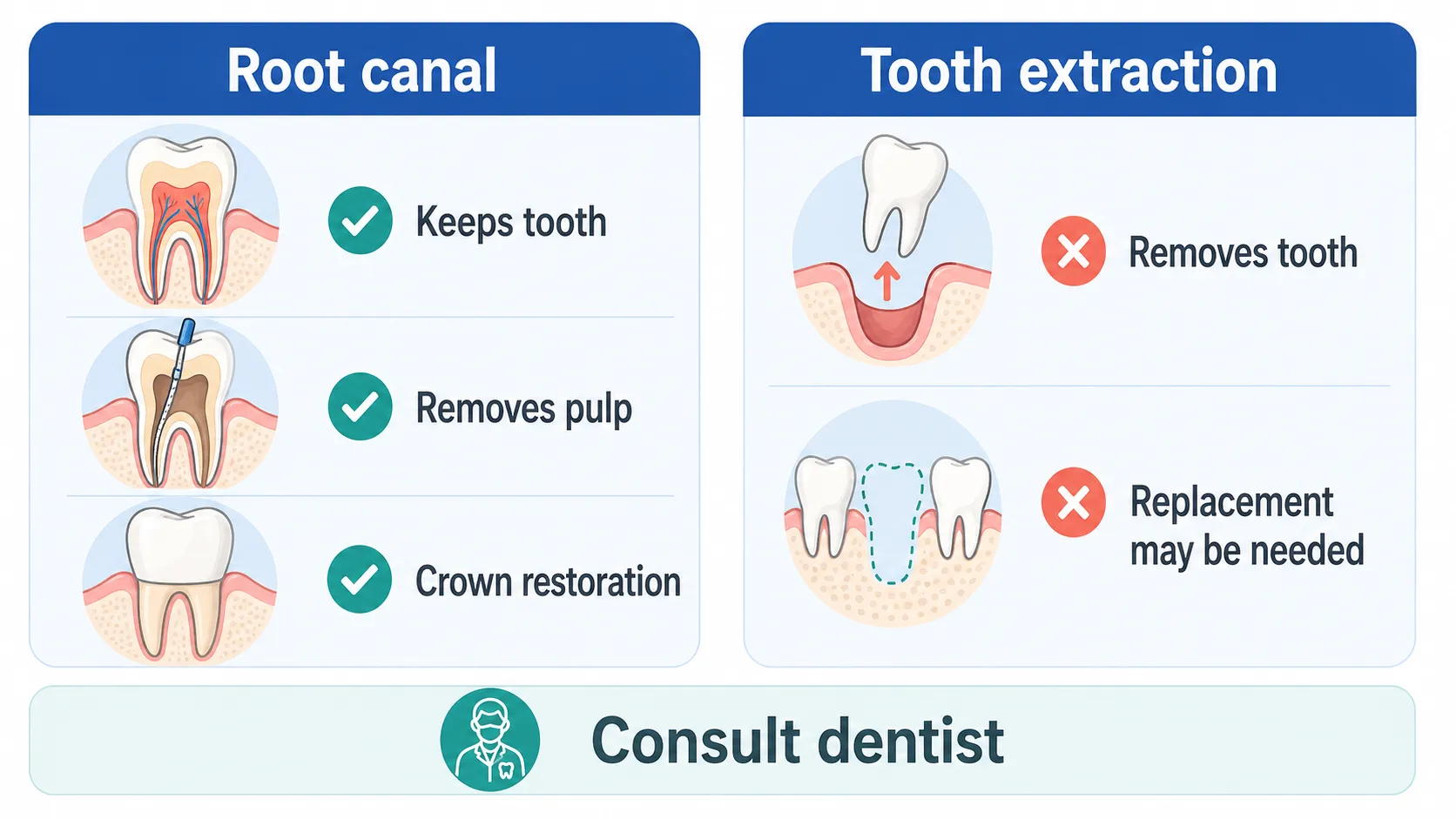 Root canal vs extraction comparison v1