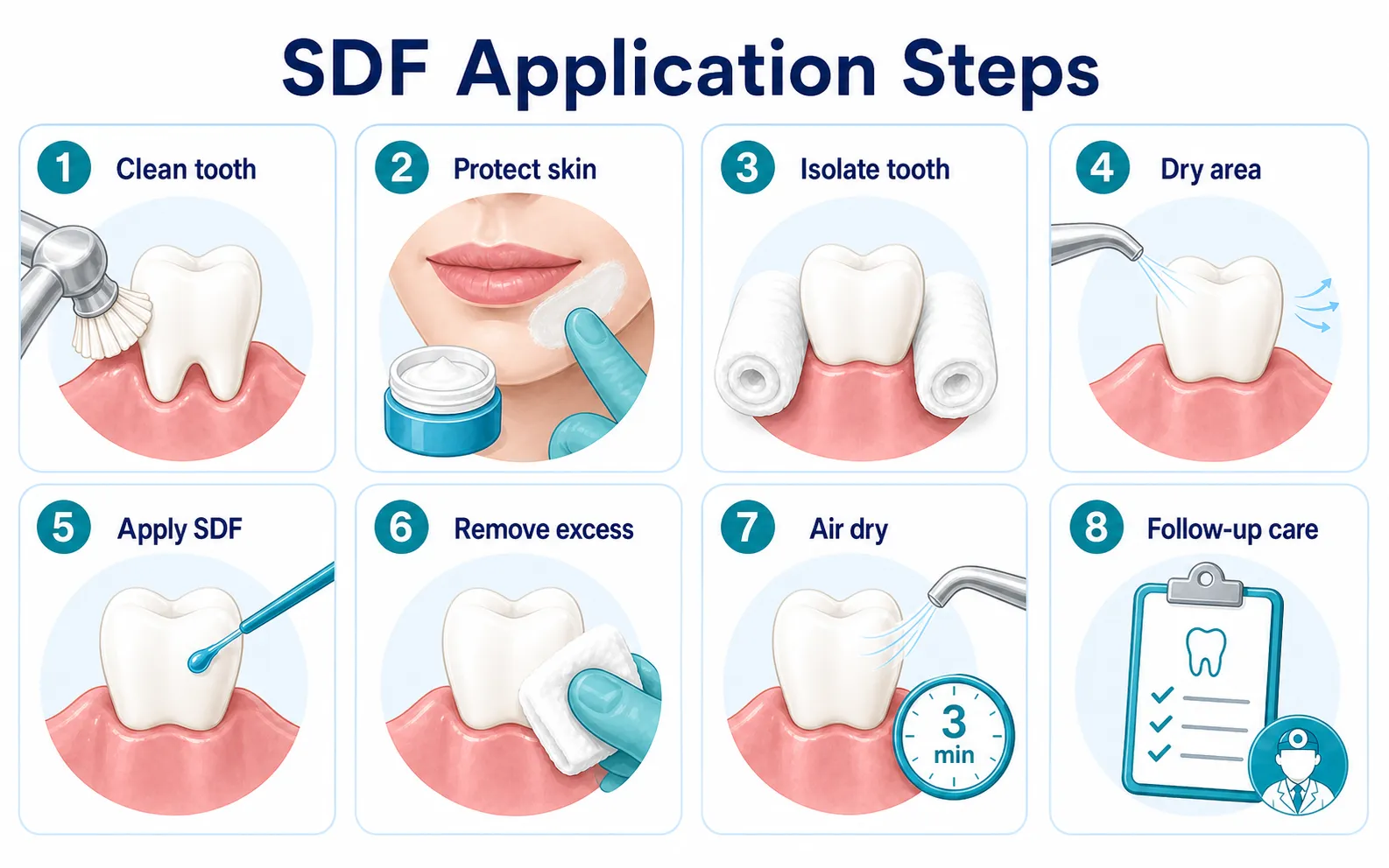 Silver diamine fluoride application steps v3