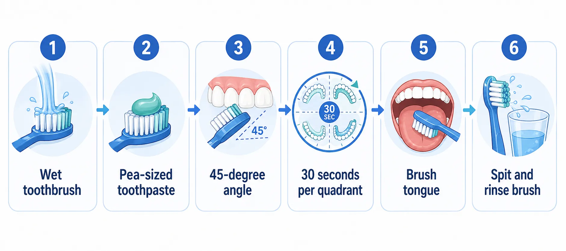Tooth brushing steps workflow v1