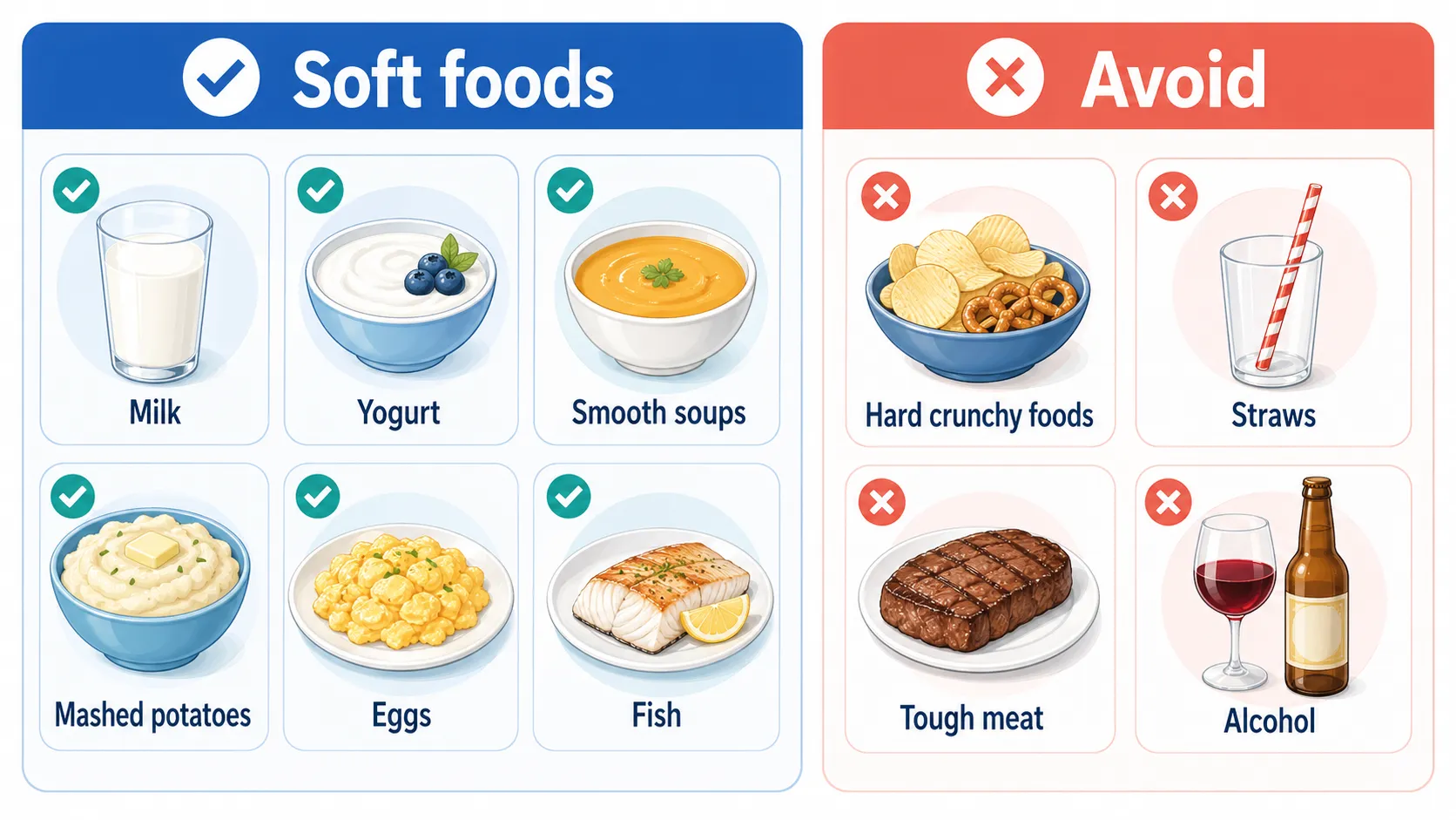 Tooth extraction foods board v1