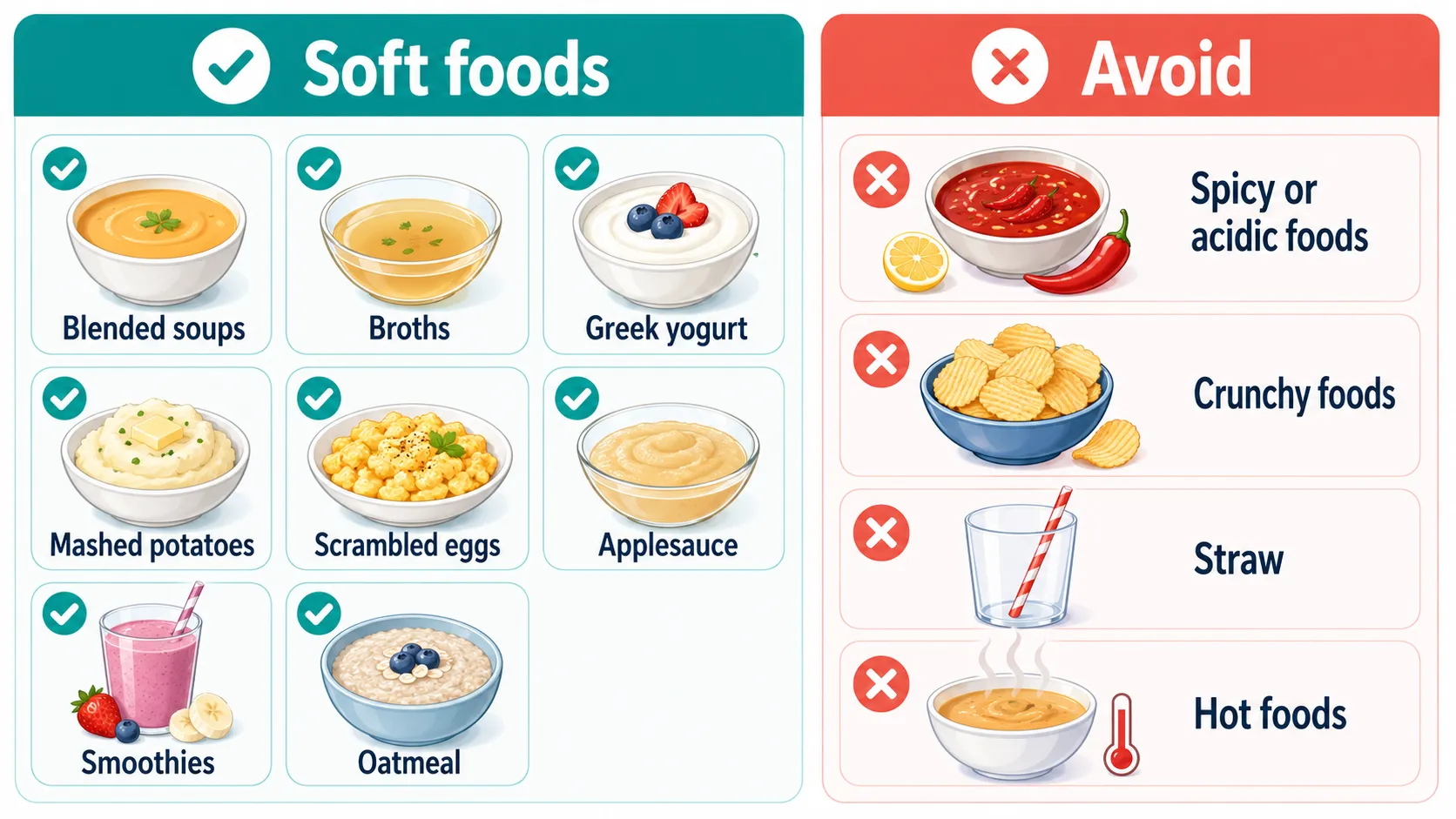 Wisdom teeth soft foods board v1